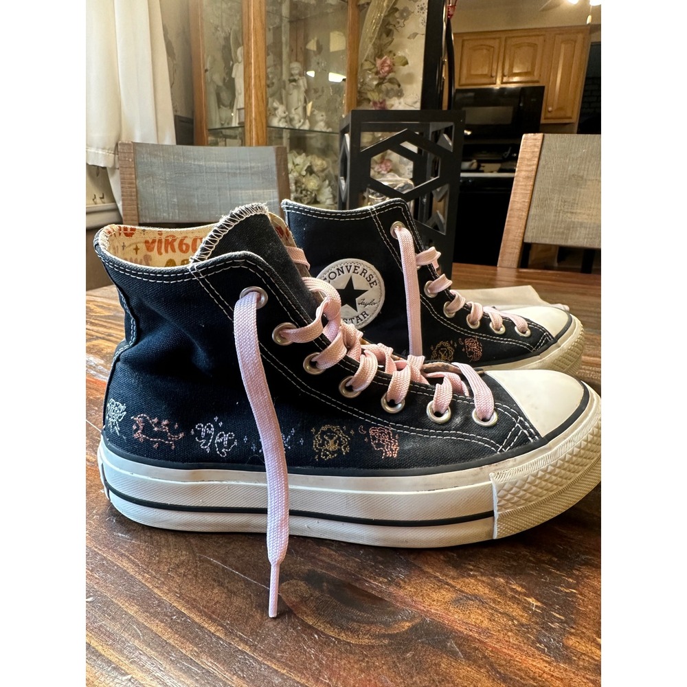 Converse Chuck Taylor All Star Lift Hi Zodiac Black Pink 572427C Womens Size 7